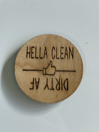 Dishwasher Magnet Round Hella Clean/ Dirty AF RCD