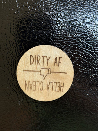 Dishwasher Magnet Round Hella Clean/ Dirty AF RCD