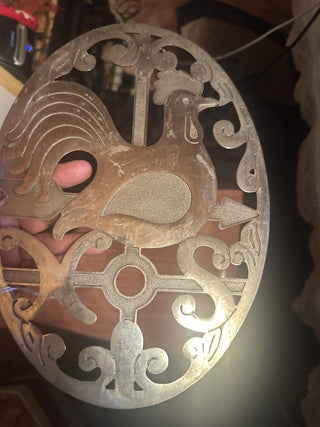 Vintage Metal Rooster Wall Hanger Trivet Made in Italy #63 VV MTS|115002