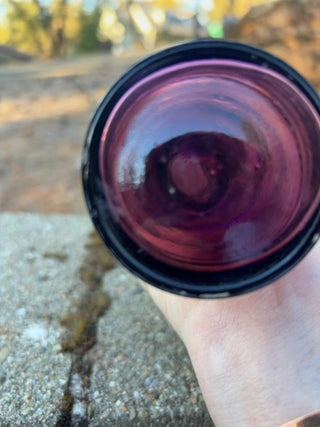 JP 7” vintage purple art glass with stopper