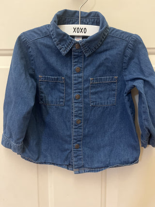 Baby Cat & Jack Chambray L/S Shirt Snap up Shirt 18 Months - RSV|105948