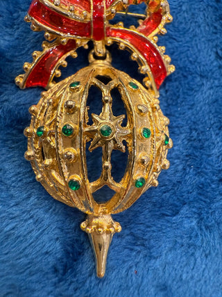 Vintage AAI Christmas Dangly Ornament Pin|140267