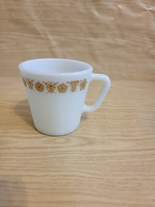 JMD- Pyrex Butterfly Gold Milk Glass Mug