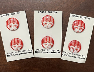 Vtg buttons red & white face RSV