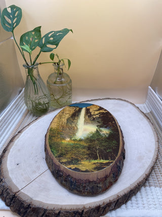 MCM waterfall on wood wall hanging RSV|89003