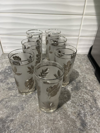 VTG Libby Silver Leaf Foliage Glasses (7) RSV|66523