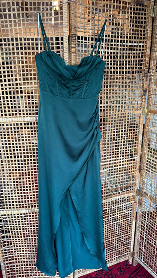 Thats So Fetch Satin dress (emerald) Size 4 (LZD - RSV)|116234