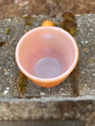 #89 Vintage Anchor Hocking Fire King Orange Ombre Stacking Mug Milk Glass GCC MTS|112360