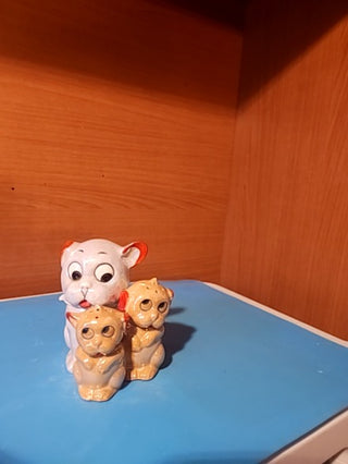 1930 japanese lusterware bonzo, dog, salt and pepper shakers
