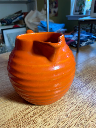 VNTG Bauer Pottery 2 Qt Orange Pitcher