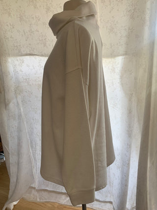 Lands End White funnel neck sweater MTS|131031