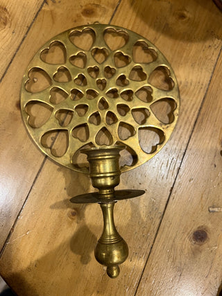 Vtg. Brass Sconce/Hearts MTS|132334