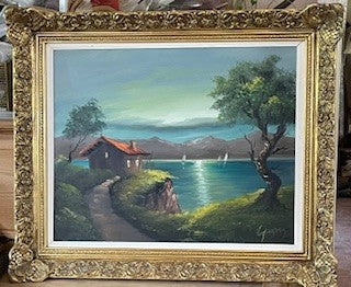 Antique Framed Oil Landscape Painting RCD