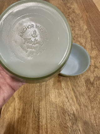 Olive Green FireKing Vintage Milk Glass Bowl MTS|86126