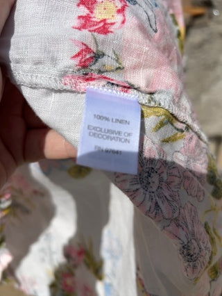 J. Jill 100% Linen Floral Boho Blouse Size SP MTS