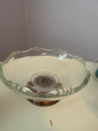 Vintage brass footed candy dish  RCD