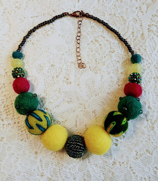 Wool Felted Necklace Beads