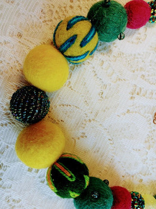 Wool Felted Necklace Beads
