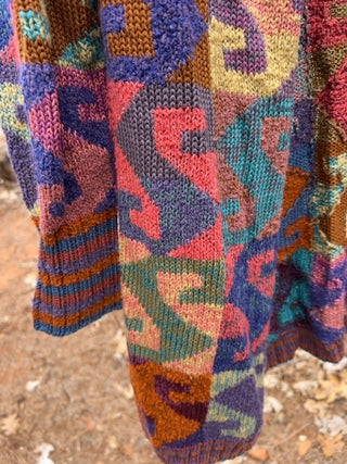 JP Peruvian Connection Kaffe Fassett open-front art-to-wear cardigan sweater Size L