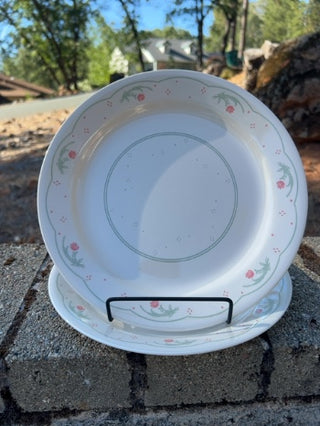 JP Set of 2 - 9” Corelle Calico Rose dinner plate