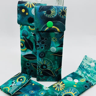 Epi Pen Pouch / Eyewear pouch - Green Black and Gold - RCD|137595