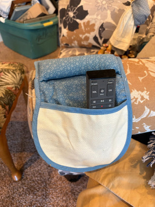 Arm chair Caddy - handmade, for TV remote, gadgets RCD