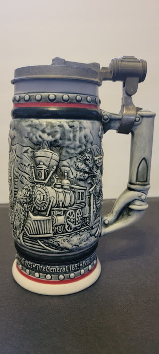 JMD- Vtg. 1982 Avon "Age of Iron Horse" Stein with Lid|101191