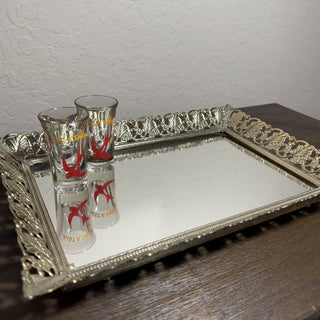 Vintage Mirrored Floral Vanity Tray MTS|90298