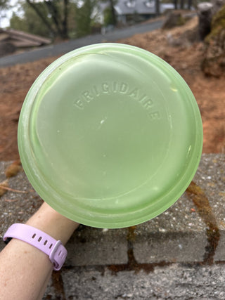 #89 LD Vintage Frigidaire Uranium Glass Ribbed 9” GCC MTS|112336