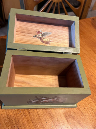 Custom Designed Floral/Angel Wooden Storage Box RSV|123808