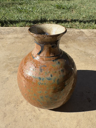 brown & blue ceramic vase MTS