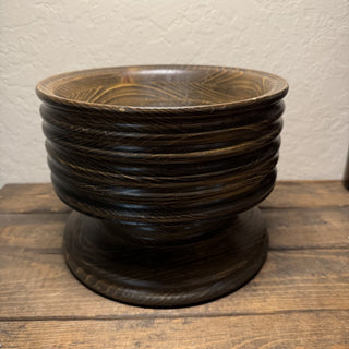 Vintage Hand Turned Wooden Pedestal Bowl RCD|126197