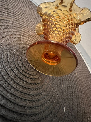 Vase Yellow Hob Nail MTS|87037