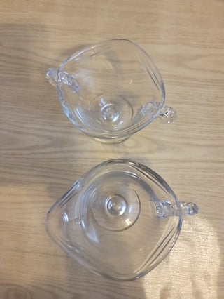 JMD- Vtg. Fostoria Coronet Glass Cream & Sugar Set *PAIR*