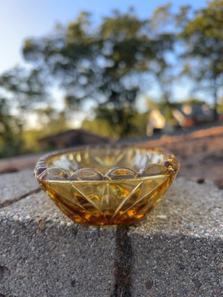vintage Hazel Atlas Amber Glass Scalloped Edge Oval Relish Dish