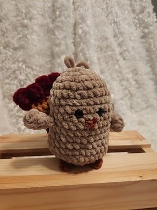 Turkey: Crocheted- tan, red, yellow, orange, 6"
