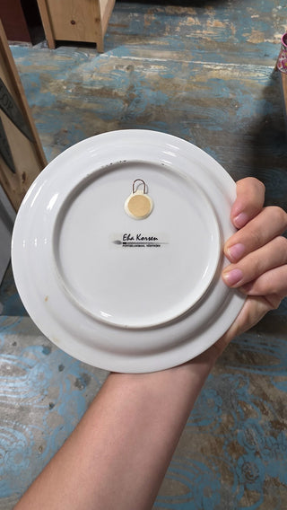 Collectible Blue Painted Plate Tallin
