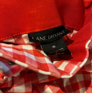 Lane Bryant Red and White Checked Shorts w/Belt (16) RSV|82420