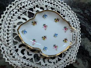 Godinger collectible Rosebud dish w/ gold trim|92962