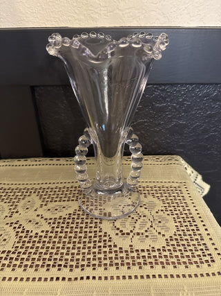 Vintage Imperial Clear glass Candlewick Vase - RCD|74250