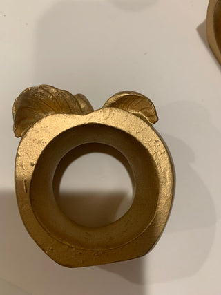 Gold apple/cherry napkin rings set/6|125657