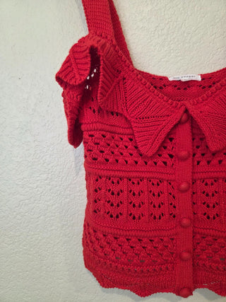 NEW! Blue Pepper red crochet tank RSV|157168