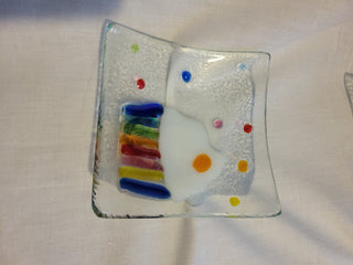 Dynasty Gallery 4" Fused Glass Dish, Cupcake Pattern RCD