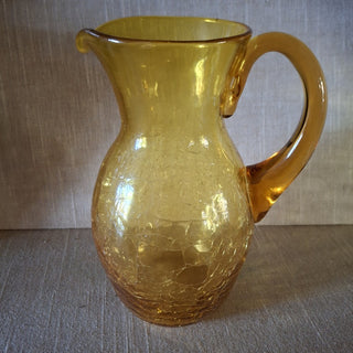 Blenko Amber Amber Blown Glass Pitcher|74302