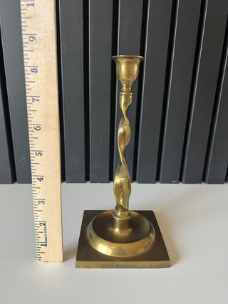 Vintage brass twisted candlestick RSV|100037