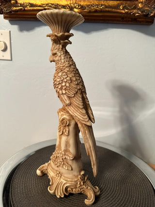 CandleStand Parrot Resin 16 inch|52456