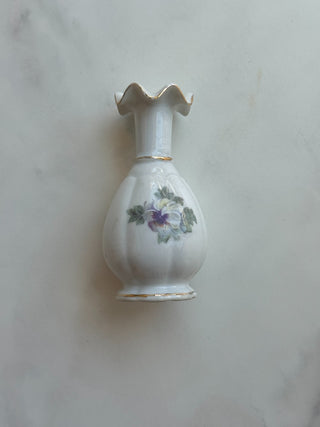 Miniature Japanese Porcelain Ceramic Fluted Bud Vase|96496