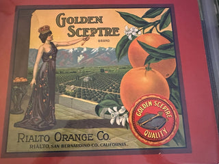 Golden Sceptre Authentic Citrus Farm Crate Label EC033-25 FRAMED MTS|100286