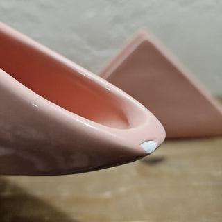 Vintage Pier 1 -  Pink Ceramic Triangle Napkin Holder [Italy] (BRI)|45571