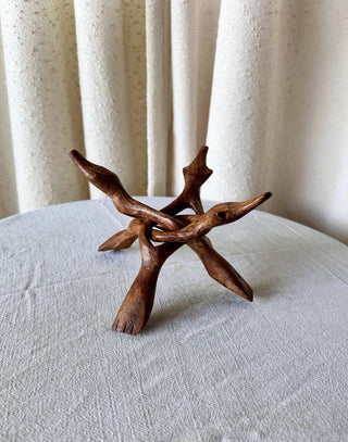 Hand Carved Wood Tripod